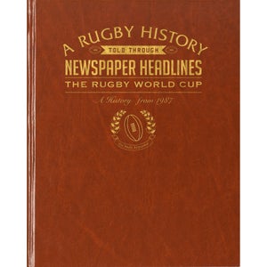 Rugby World Cup Newspaper Book - Brown Leatherette