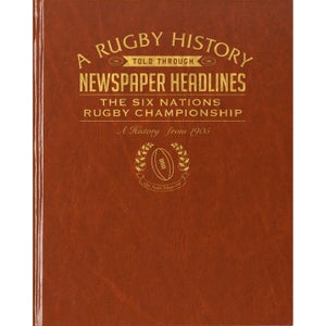 Six Nations Rugby Newspaper Book - Brown Leatherette