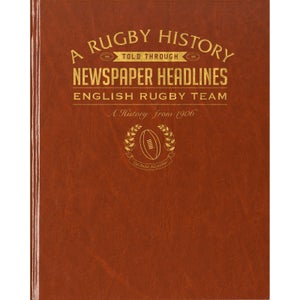 History of English Rugby Newspaper Book - Brown Leatherette