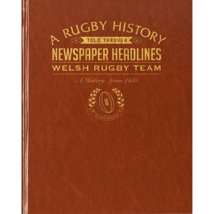 History of Welsh Rugby Newspaper Book - Brown Leatherette