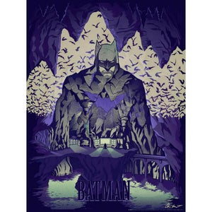 DC Comics Batman "Batcave" 18" x 24" (Glow in the Dark) Lithograph Print by Chris Kawagiwa