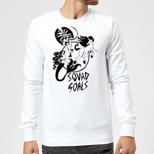 Rock On Ruby Mermaid, Unicorn and Dinosaur Squad Goals Sweatshirt - White