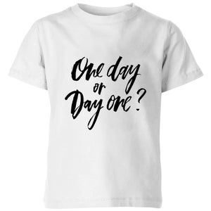PlanetA444 One Day or Day One? Kids' T-Shirt - White
