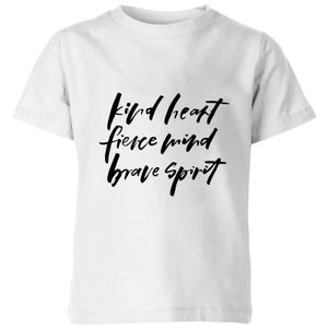 PlanetA444 Kind Heart, Fierce Mind, Brave Spirit Kids' T-Shirt - White