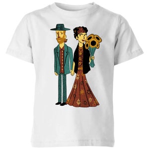 Tobias Fonseca Love Is Art - Frida Kahlo and Van Gogh Kids' T-Shirt - White