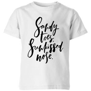 PlanetA444 Sandy Toes, Sunkissed Nose Kids' T-Shirt - White