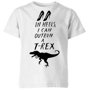 Rock On Ruby In Heels I Can Outrun A T-Rex Kids' T-Shirt - White