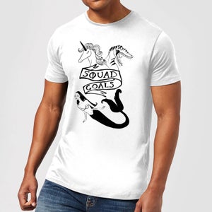 Rock On Ruby Mermaid, Unicorn and Dinosaur Squad Goals Men's T-Shirt - White