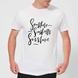 PlanetA444 Seashore, Seashells, Sunshine Men's T-Shirt - White