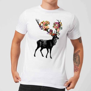 Tobias Fonseca Spring Itself Deer Floral Men's T-Shirt - White