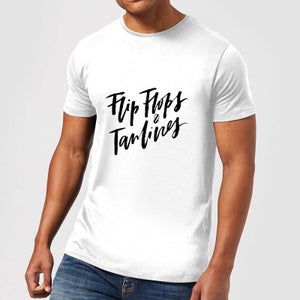 PlanetA444 Flip Flops and Tan Lines Men's T-Shirt - White