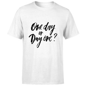 PlanetA444 One Day or Day One? Men's T-Shirt - White