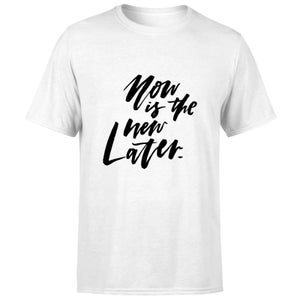 PlanetA444 Now Is The New Later Men's T-Shirt - White
