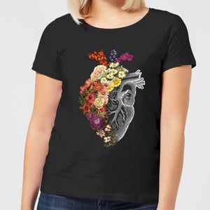 Flower Heart Spring Women's T-Shirt - Black