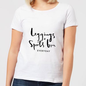 Leggings and Sports Bra Every Day Women's T-Shirt - White