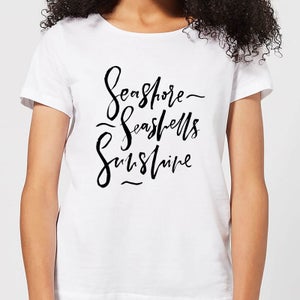 Seashore, Seashells, Sunshine Women's T-Shirt - White
