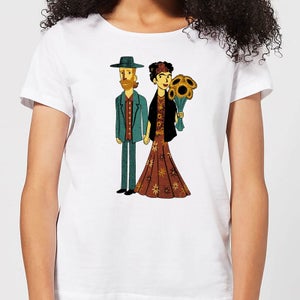 Love Is Art - Frida Kahlo and Van Gogh Women's T-Shirt - White