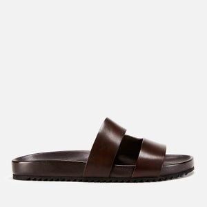 Grenson Men's Chadwick Hand Painted Leather Slide Sandals - Brown