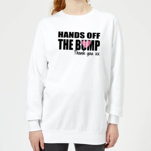 Big and Beautiful Hands Off The Bump Women's Sweatshirt - White