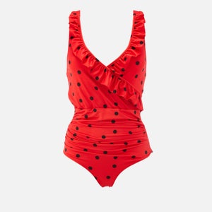 Ganni Women's Rosedale Swimsuit - Fiery Red