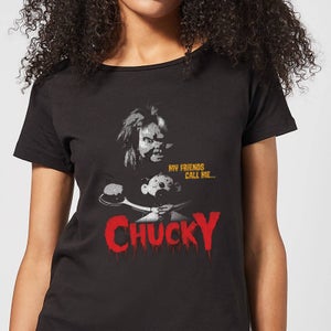 Camiseta Chucky My Friends Call Me Chucky - Mujer - Negro