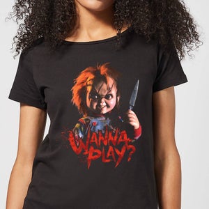 T-Shirt Chucky Wanna Play? - Nero - Donna