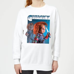 Chucky Nasty 90's Damen Pullover - Weiß