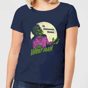 T-Shirt Universal Monsters The Wolfman Retro - Blu Navy - Donna