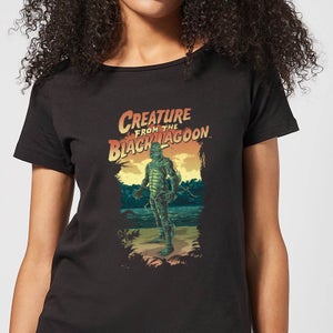 Universal Monsters Der Schrecken Vom Amazonas Illustrated Damen T-Shirt - Schwarz