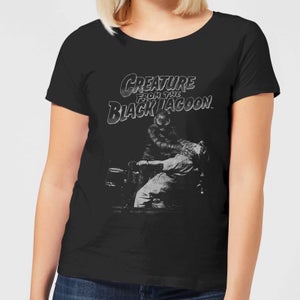 Universal Monsters Creature From The Black Lagoon Black and White Women's T-Shirt - Black