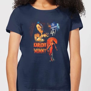 Universal Monsters The Mummy Vintage Poster Women's T-Shirt - Navy