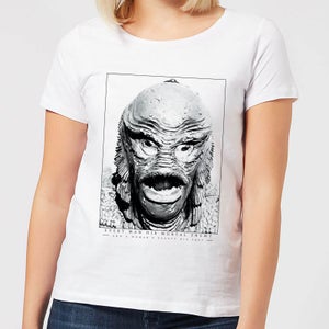 T-Shirt Universal Monsters Creature From The Black Lagoon Portrait - Bianco - Donna