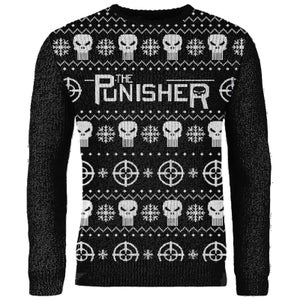 Zavvi Exclusive Punisher Knitted Christmas Sweater - Black