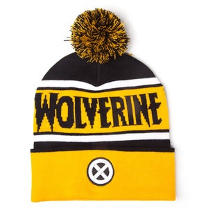Marvel X-Men Men's Wolverine Beanie Hat with Pompom - Yellow
