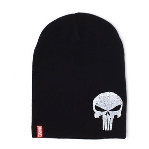 Marvel Punisher Men's Logo Slouchy Beanie Hat - Black