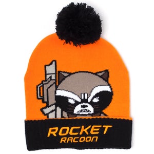Marvel Guardians of the Galaxy Men's Kawaii Rocket Racoon Art Beanie Hat - Orange