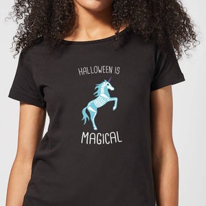 Halloween Unicorn Skeleton Women's T-Shirt - Black