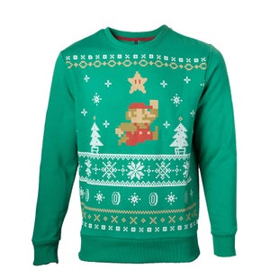 Nintendo Super Mario Christmas Jumper - Green