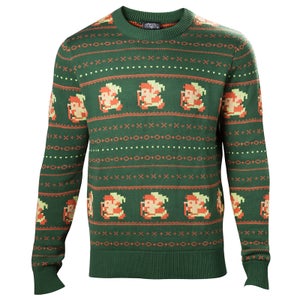 Nintendo The Legend of Zelda Fairisle Christmas Knitted Jumper - Green