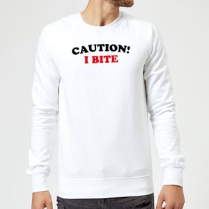 Caution! I Bite Sweatshirt - White