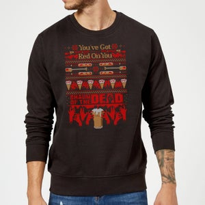 Shaun Of The Dead Youve Got Red On You Christmas Pullover - Schwarz