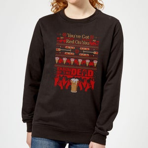 Shaun Of The Dead You've Got Red On You Christmas Women's Sweatshirt - Black