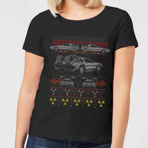Back To The Future Back In Time For Christmas Dames Kerst T-Shirt - Zwart