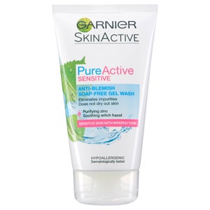 Garnier Pure Active Anti Blemish Soap Free Gel Wash Sensitive Skin 150ml