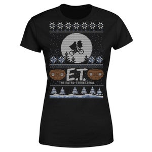 T-Shirt E.T. the Extra-Terrestrial Christmas - Nero - Donna
