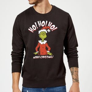 The Grinch Ho Ho Ho Smile Weihnachtspullover – Schwarz