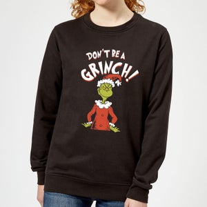 The Grinch Dont Be A Grinch Damen Weihnachtspullover – Schwarz
