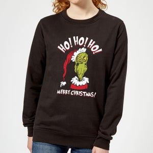 The Grinch Ho Ho Ho Women's Christmas Sweatshirt - Black
