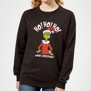 The Grinch Ho Ho Ho Smile Women's Christmas Sweatshirt - Black
