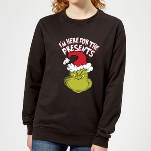The Grinch Im Here for The Presents Women's Christmas Sweatshirt - Black